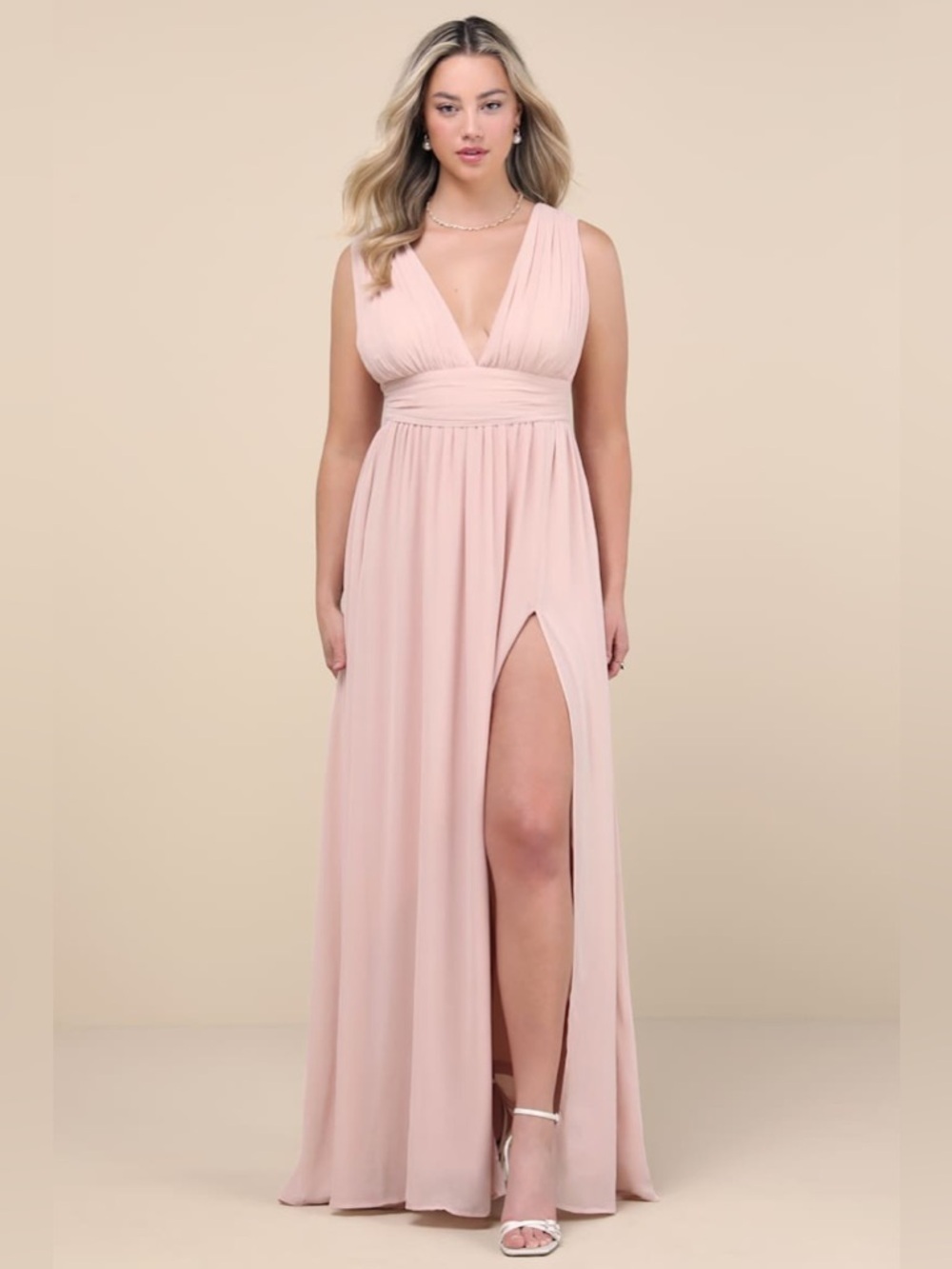 NWT Lulus Heavenly Hues Blush Maxi Dress